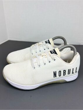 NoBull Outwork Trainer Womens 7 White/Black Low Top Crossfit Gym GUC No Box